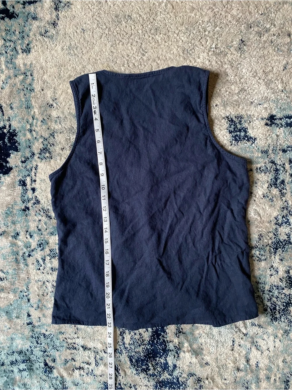 Michael Kors Navy Sleeveless Button-Front Tank